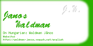 janos waldman business card